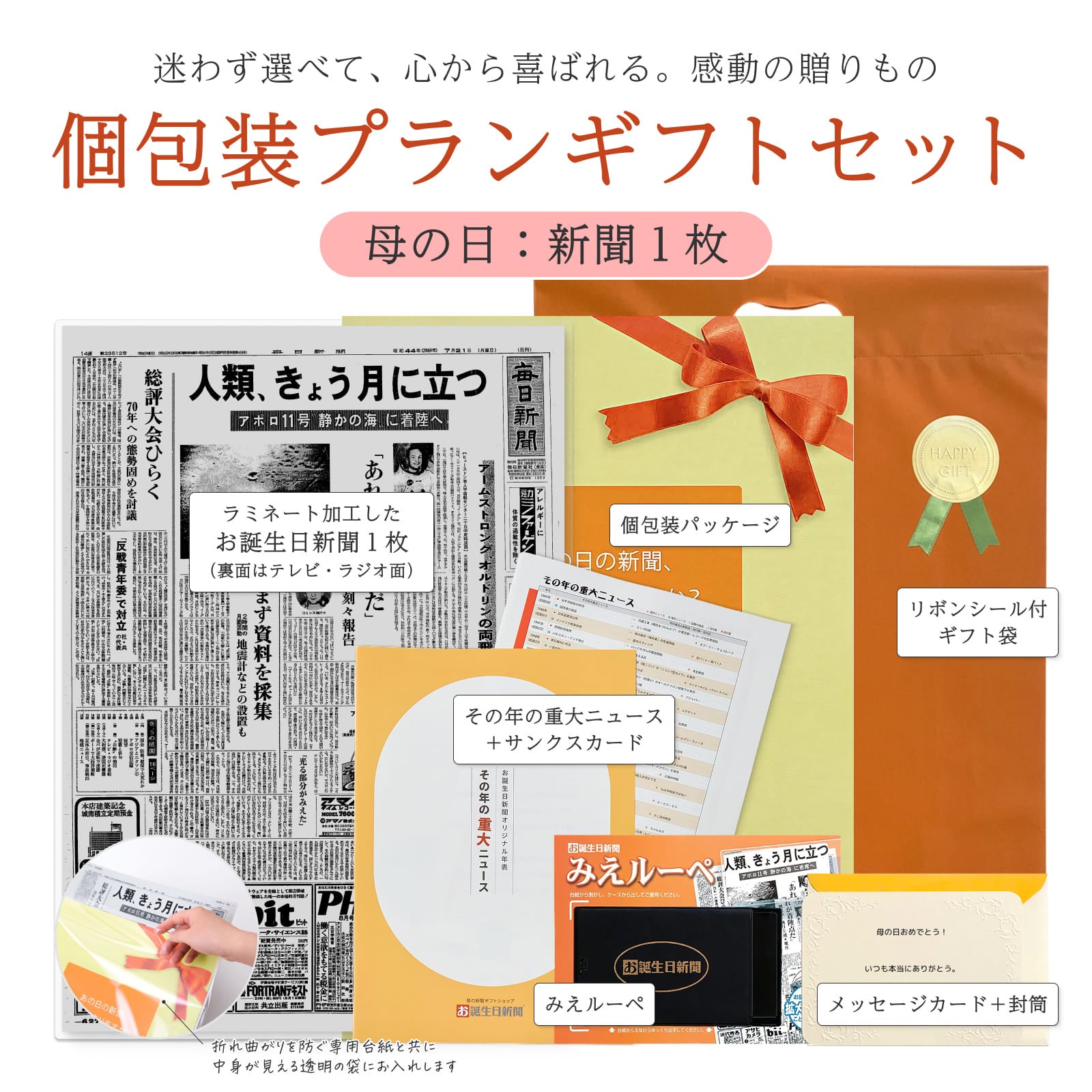 個包装プランギフトセット 母の日：新聞１枚（詳細説明版）