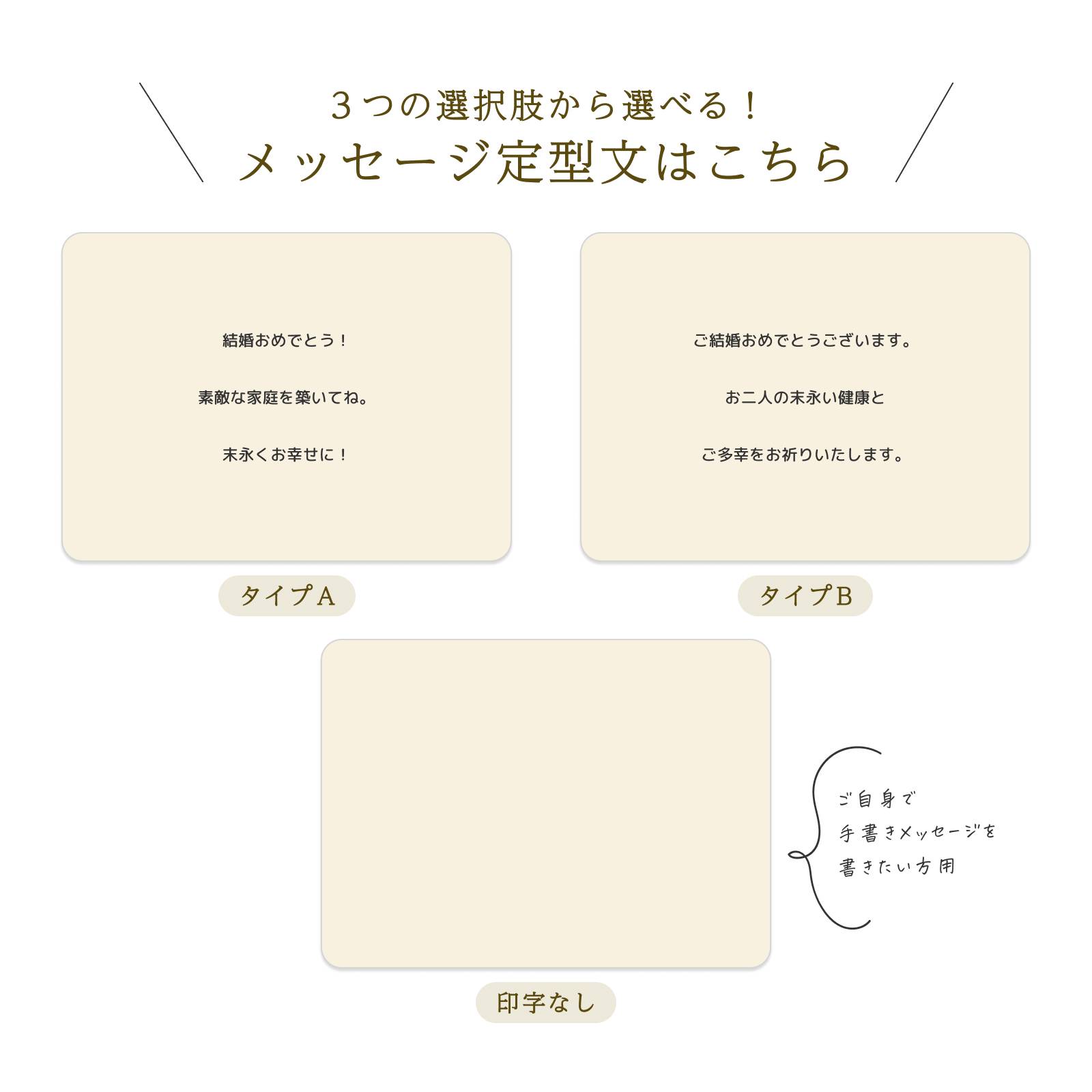 3つの選択肢から選べる！結婚式のメッセージ定型文はこちら