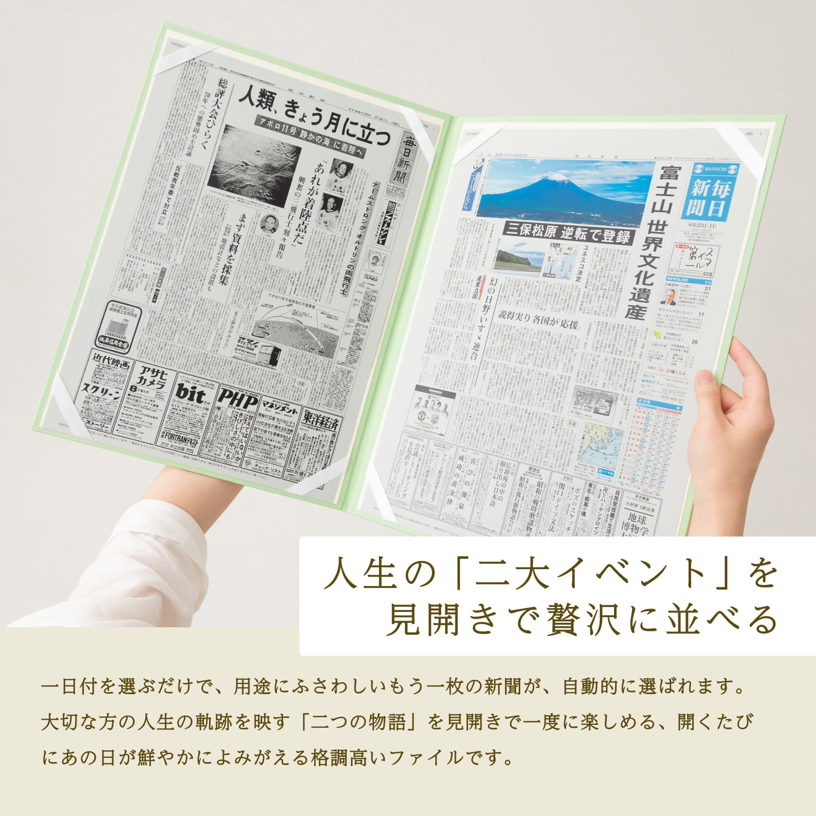 人生の「二大イベント」を見開きで贅沢に並べる