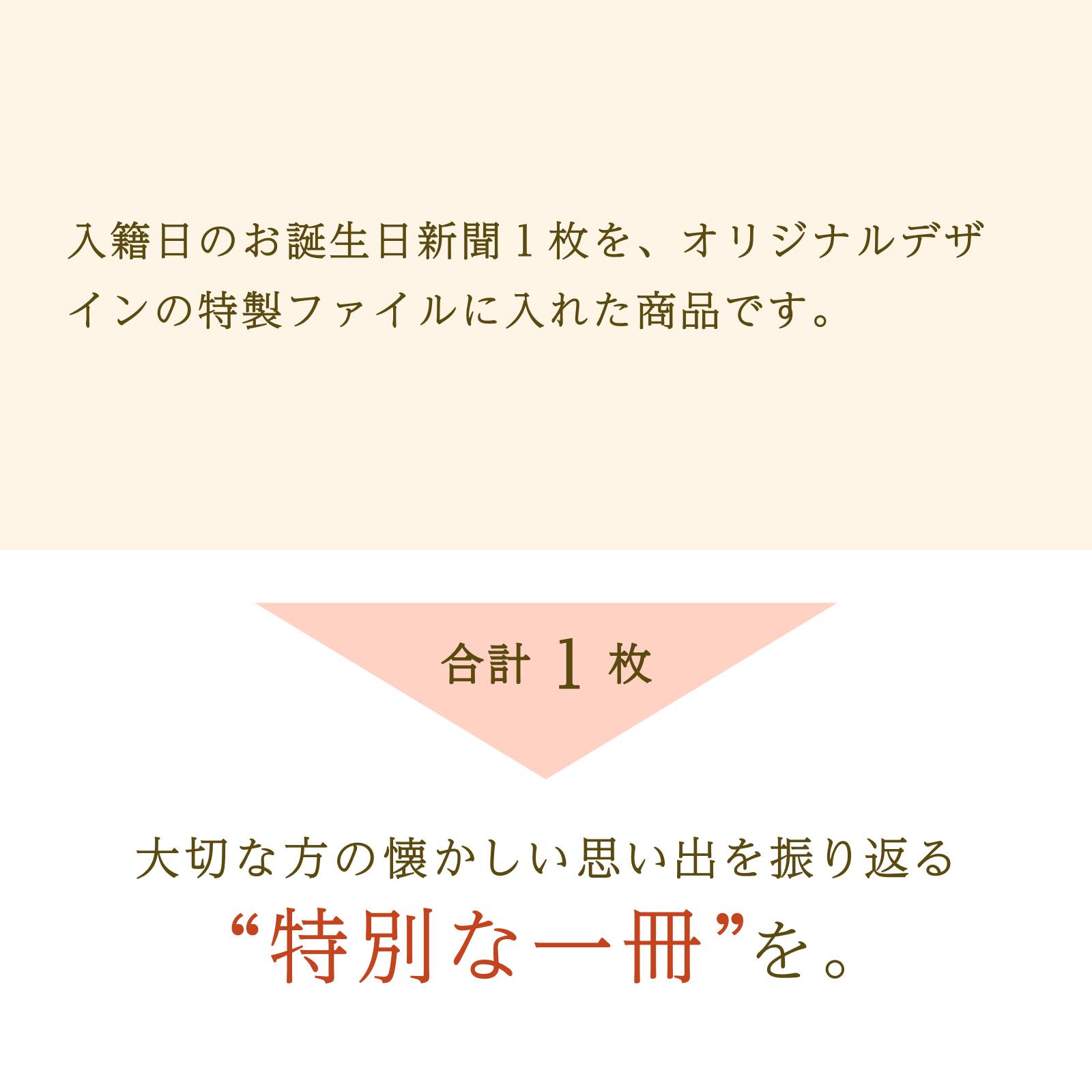 入籍日の新聞1枚を特製ファイルに入れた大切な方への特別な一冊
